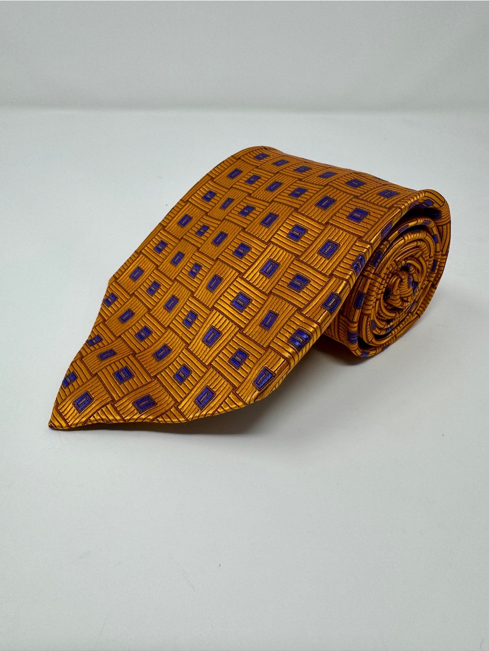 Robert Talbott Best of Class Vintage Tie Orange Brown Purple 60”